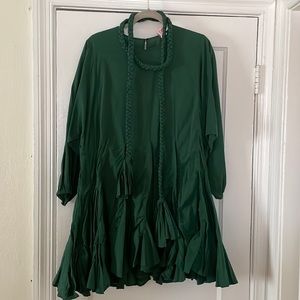 GREEN POPLIN RHODE ELLA DRESS, M